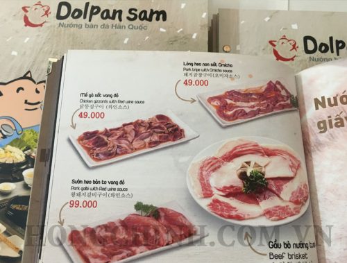 mẫu menu nhà hàng quán nướng Hàn Quốc bìa bồi đẹp